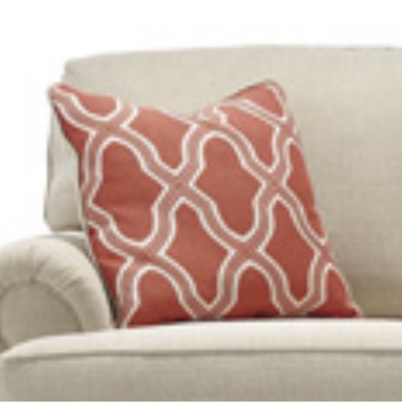 Ashley Throw Pillow, Red/Cream - Picture 2 of 3